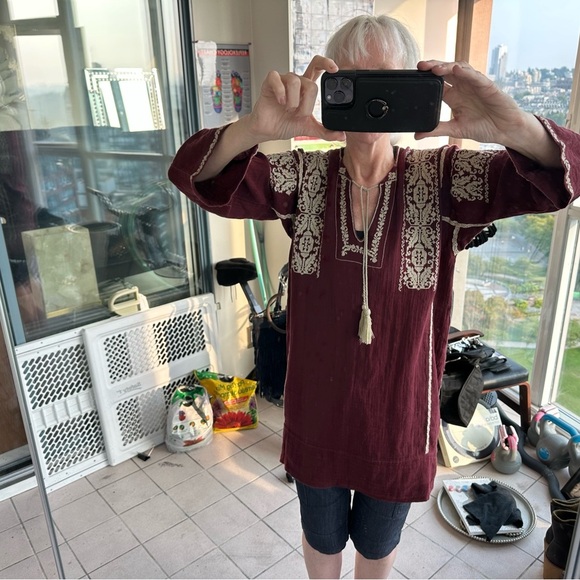 ❤️ Isabel Marant Étoile Burgundy Long Sleeve Dress - Picture 7 of 8